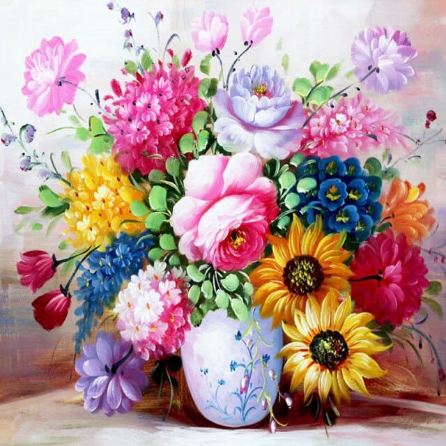 Bloemen In Vaas | Diamond Painting