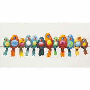 Cartoon kleurrijke vogels op een rijtje - 1B3