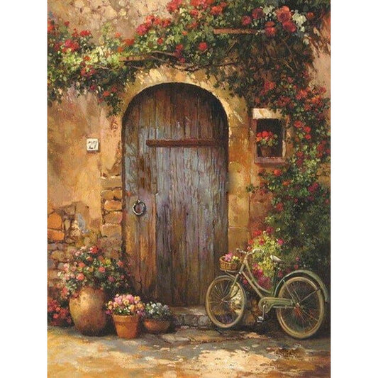 Deur - Fiets | Diamond Painting