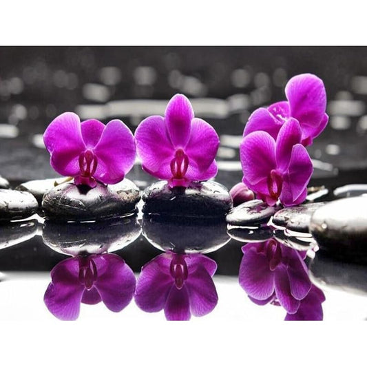 DIY diamant schilderij - bloem in water PIX-134 - Diamond 