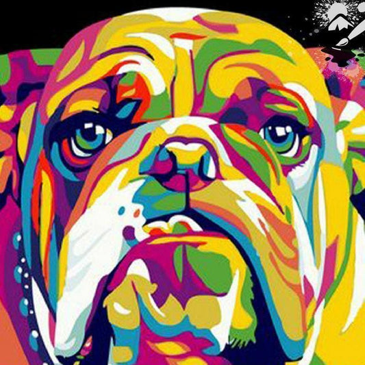 DIY diamant schilderij - Bulldog kleuren PIX-326 - Diamond 