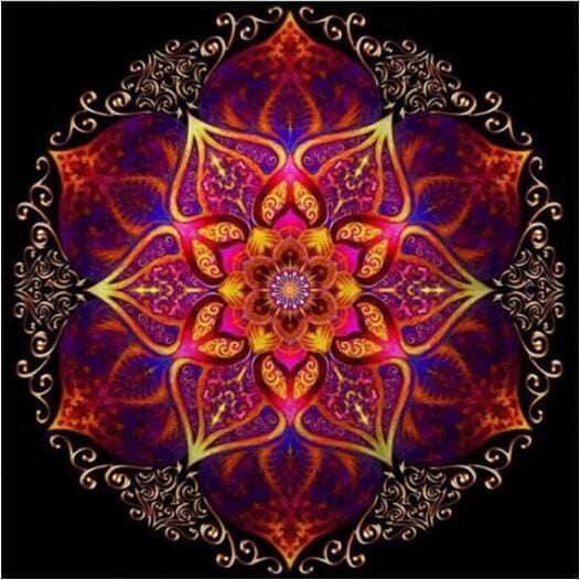 DIY diamant schilderij - Mandala rood PIX-652 - Diamond 