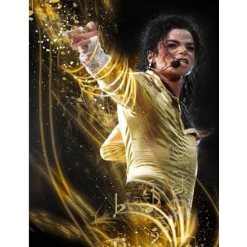 DIY diamant schilderij - Michael Jackson goud PIX-485 - 