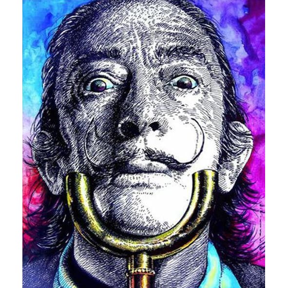 DIY diamant schilderij - Salvador Dali blauw PIX-442 - 