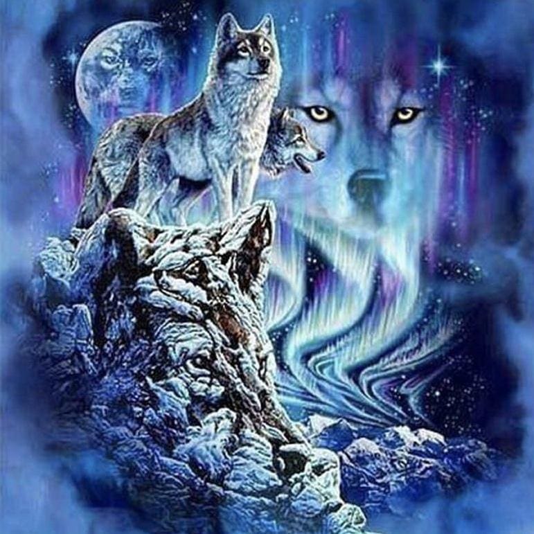 DIY diamant schilderij - Wolf PIX-98 - Diamond Painting