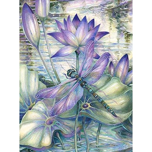 DIY Diamond Painting - Bloemen Lotus Dragonfly PIX-449 - 