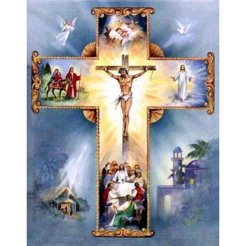 DIY Diamond Painting - Christelijk kruis Jezus Christus 