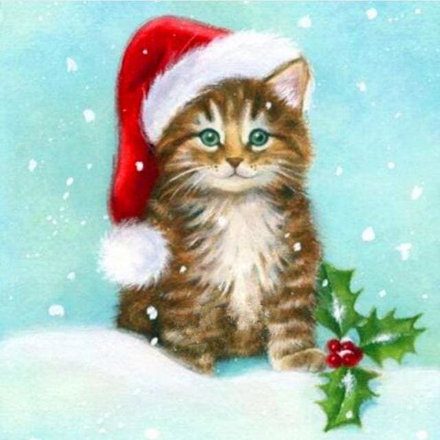 DIY Diamond Painting - Christmas Cat Little PIX-247 - 