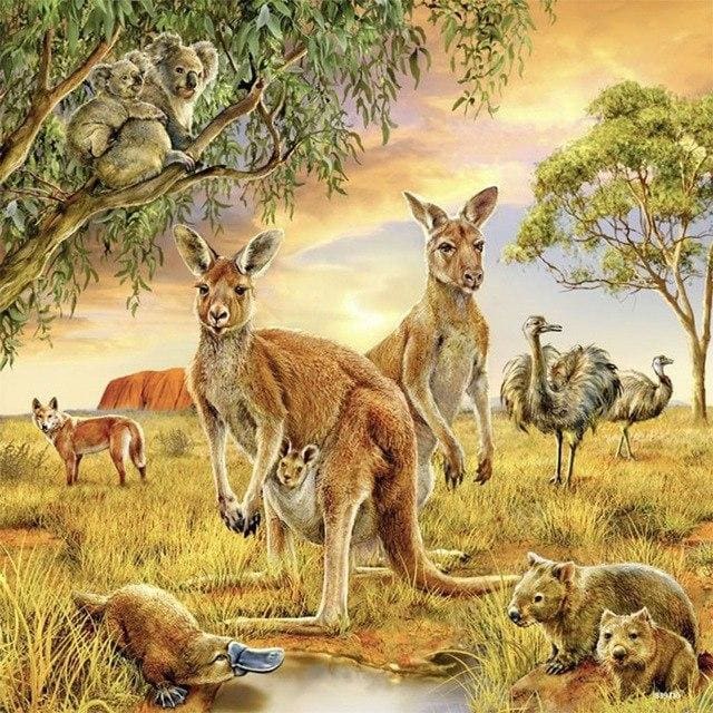 DIY Diamond Painting - Kangaroo Love PIX-559 - Diamond 