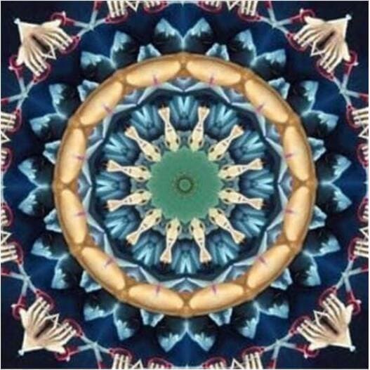 DIY Diamond Painting - Mandala blauw en groen PIX-659 - 