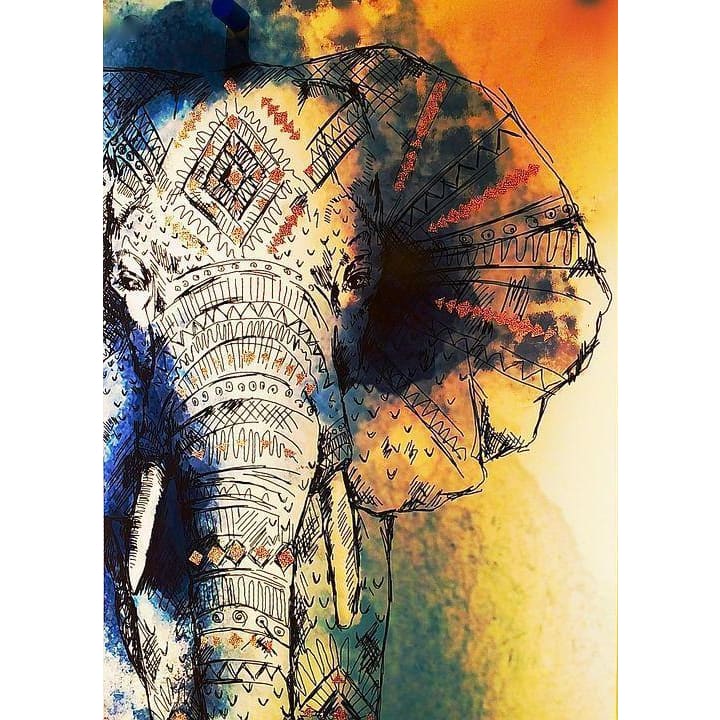 DIY Diamond Painting - Olifantpatroon PIX-228 - Diamond 