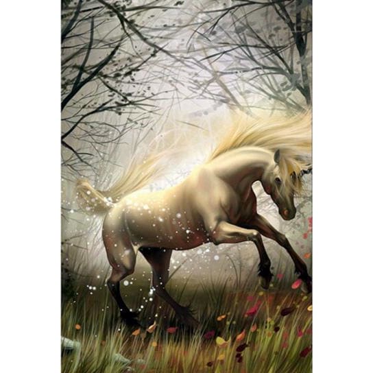 DIY Diamond Painting - Paarden Wit Helder PIX-298 - Diamond 