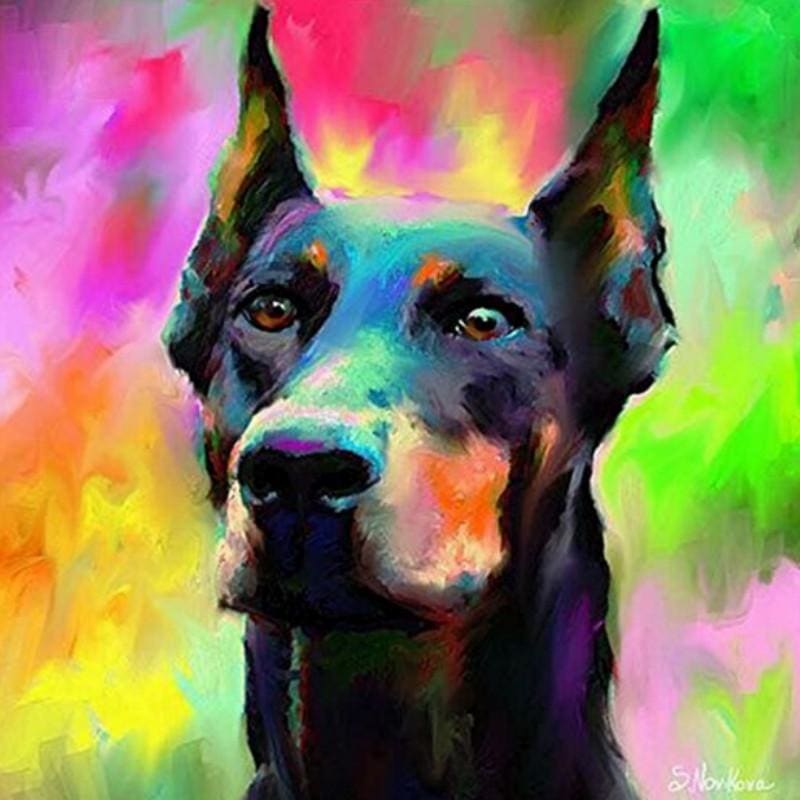 DIY Diamond Painting - Raimbow Doberman PIX-629 - Diamond 
