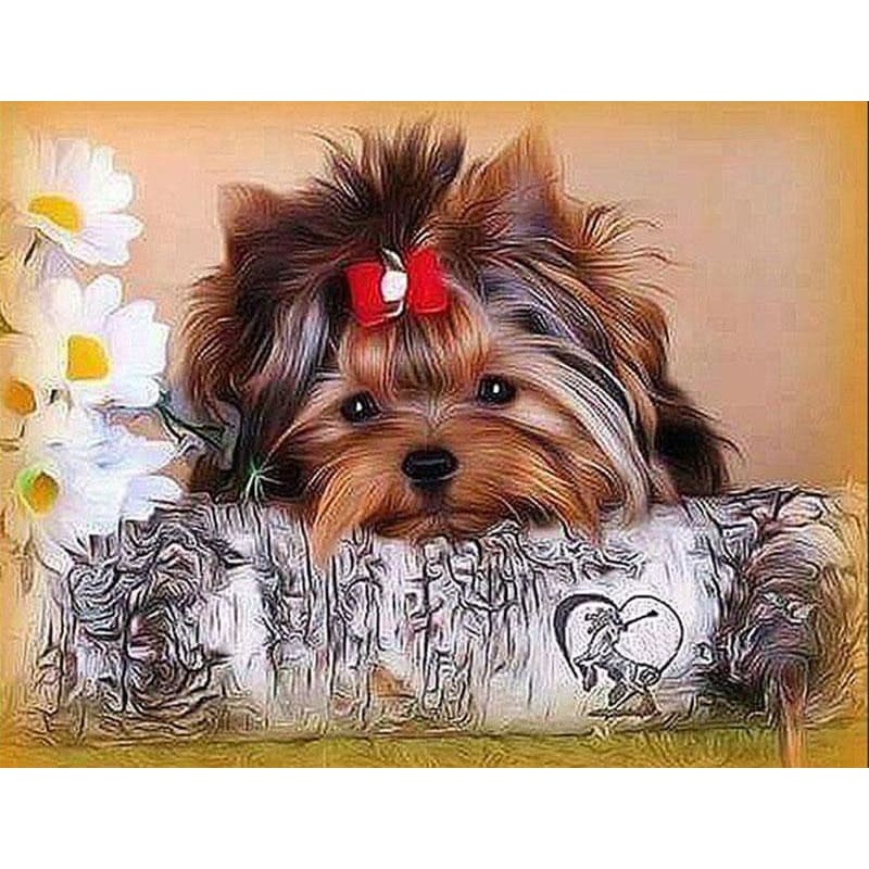 DIY Diamond Painting - Schattige hond PIX-195 - Diamond 
