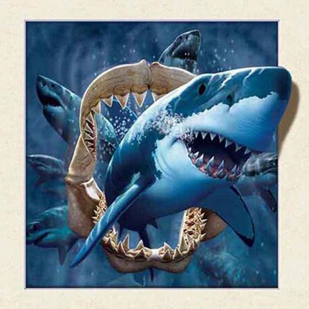 DIY Diamond Painting - Shark Animal PIX-1308 - Diamond 
