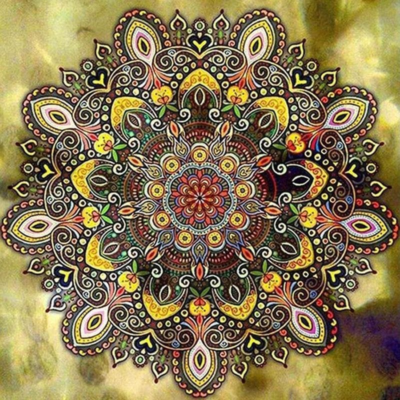 Gele mandala - 40x40cm (Min. formaat i.v.m. details) / 