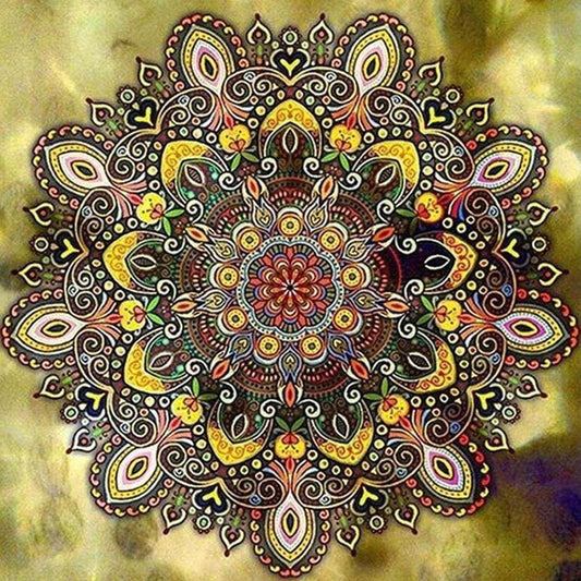 Gele mandala - 40x40cm (Min. formaat i.v.m. details) /