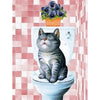 Kat Op Toilet | Diamond Painting