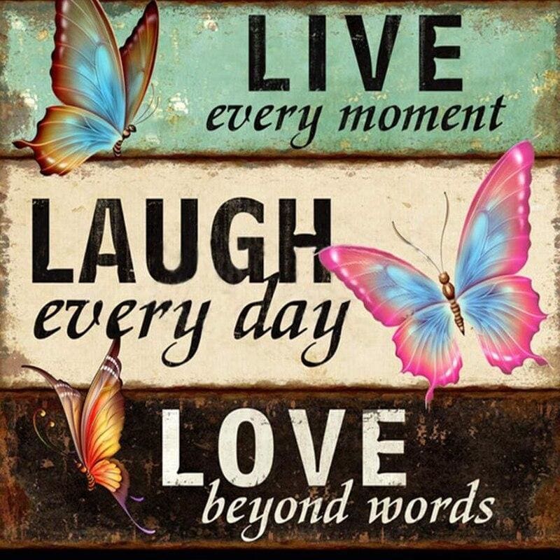 Live Laugh Love - 40x40cm (Bestseller) / Vierkant - Teksten