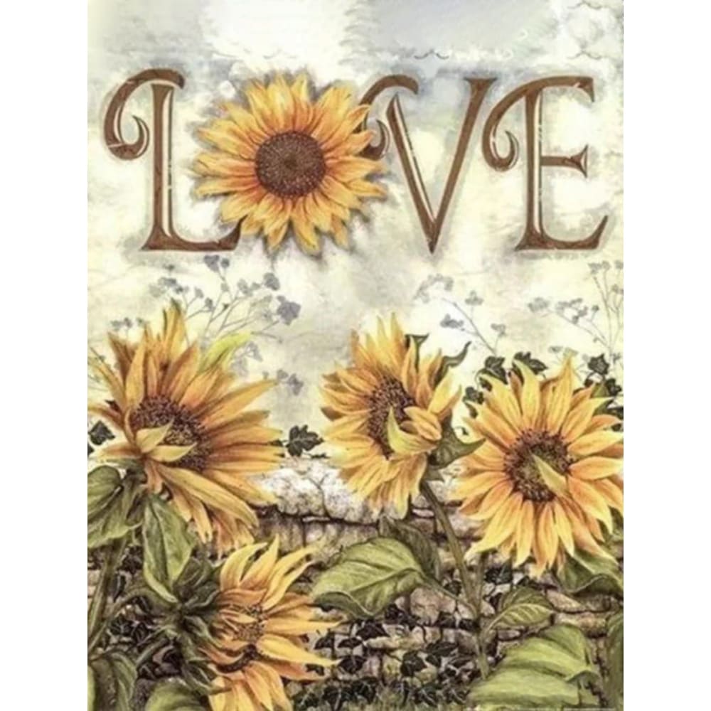 Love - Zonnebloem | Diamond Painting