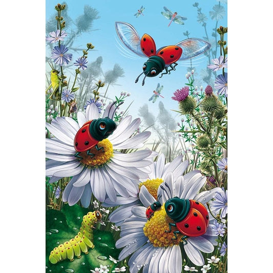 Madeliefje - Lieveheersbeestje | Diamond Painting