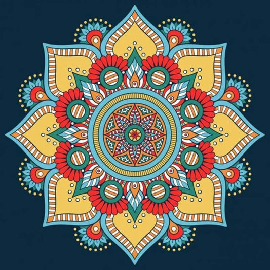 Mandala beige/rood - 40x40cm (Min. formaat i.v.m. details) /