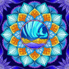 Mandala blauw / paars - 40x40cm (Min. formaat i.v.m. 