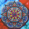 Mandala blauw/rood - 40x40cm (Min. formaat i.v.m. details) /