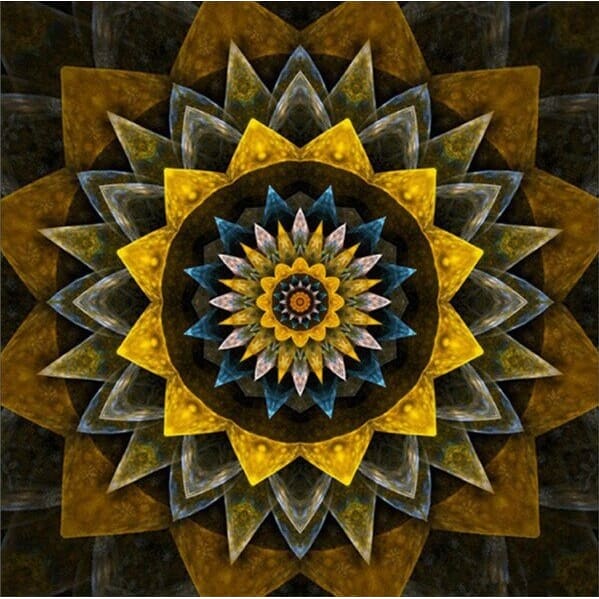 Mandala geel/bruin - 40x40cm (Min. formaat i.v.m. details) /