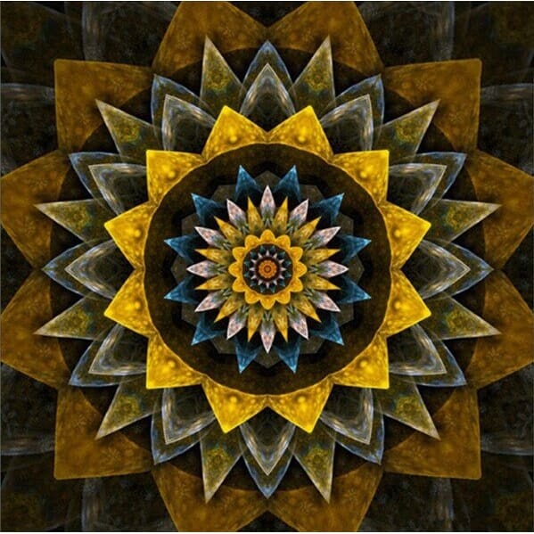 Mandala geel/bruin - 40x40cm (Min. formaat i.v.m. details) /
