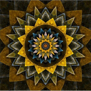 Mandala geel/bruin - 40x40cm (Min. formaat i.v.m. details) /