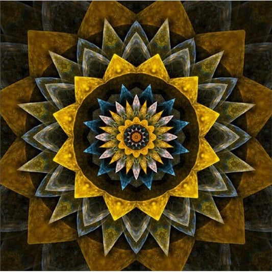 Mandala geel/bruin - 40x40cm (Min. formaat i.v.m. details) /