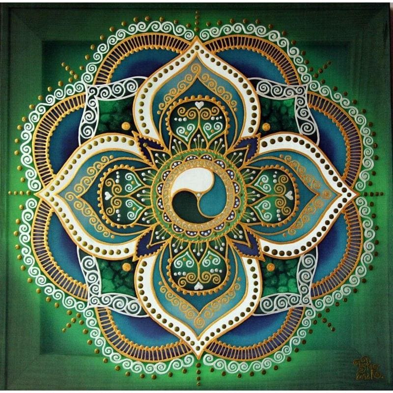 Mandala groen - 40x40cm (Min. formaat i.v.m. details) / 