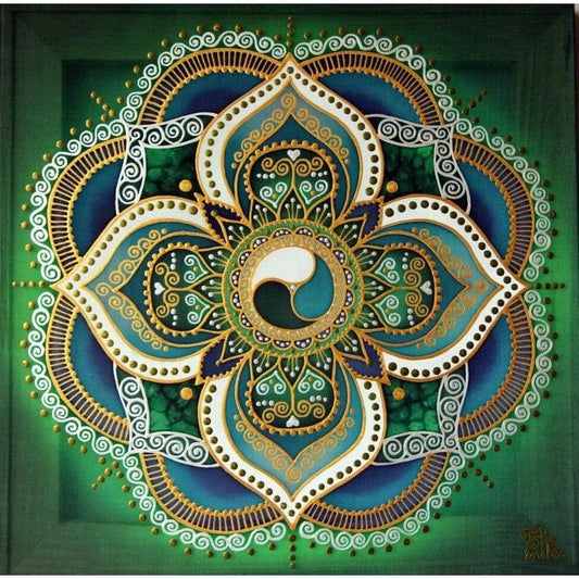 Mandala groen - 40x40cm (Min. formaat i.v.m. details) /