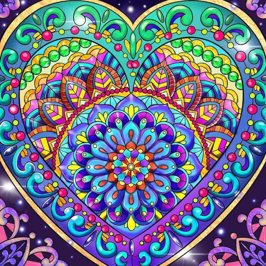Mandala hart - 40x40cm (Min. formaat i.v.m. details) / 
