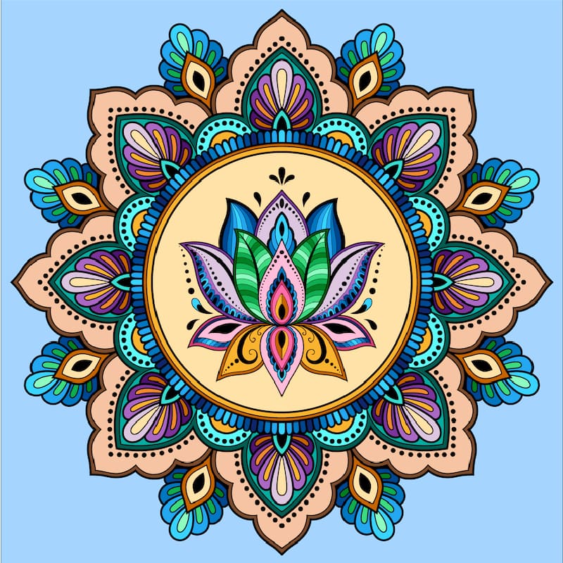 Mandala lotus - 40x40cm (Min. formaat i.v.m. details) / 