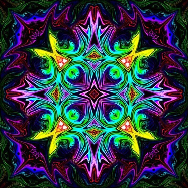 Mandala neon - 40x40cm (Min. formaat i.v.m. details) / 