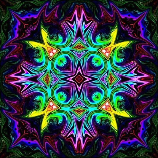 Mandala neon - 40x40cm (Min. formaat i.v.m. details) /