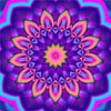 Mandala neon paars - 40x40cm (Bestseller) / Vierkant - 
