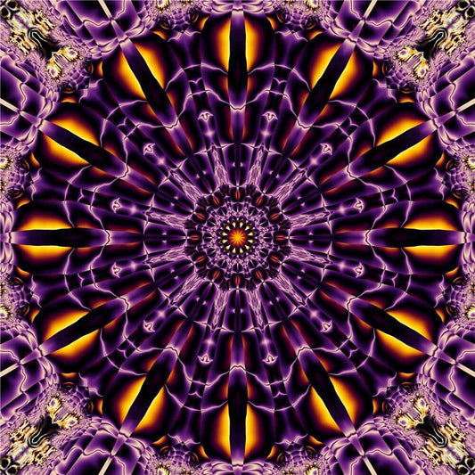 Mandala paars/geel - 40x40cm (Min. formaat i.v.m. details) /