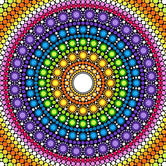 Mandala regenboog - 40x40cm (Min. formaat i.v.m. details) / 