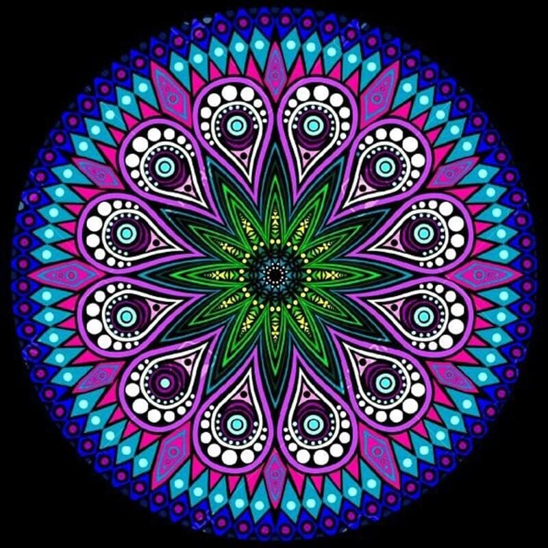 Mandala-ronde - 40x40cm (Min. formaat i.v.m. details) / 