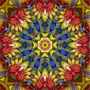 Mandala rood/geel - 40x40cm (Min. formaat i.v.m. details) / 