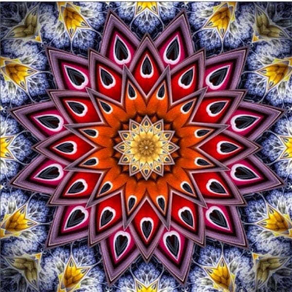 Mandala rood/paars - 40x40cm (Min. formaat i.v.m. details) /