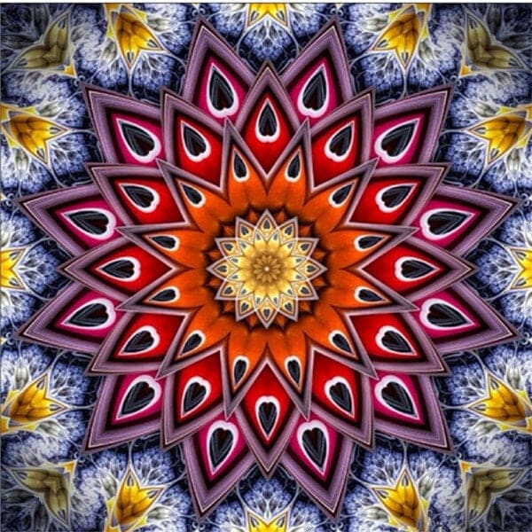 Mandala rood/paars - 40x40cm (Min. formaat i.v.m. details) /