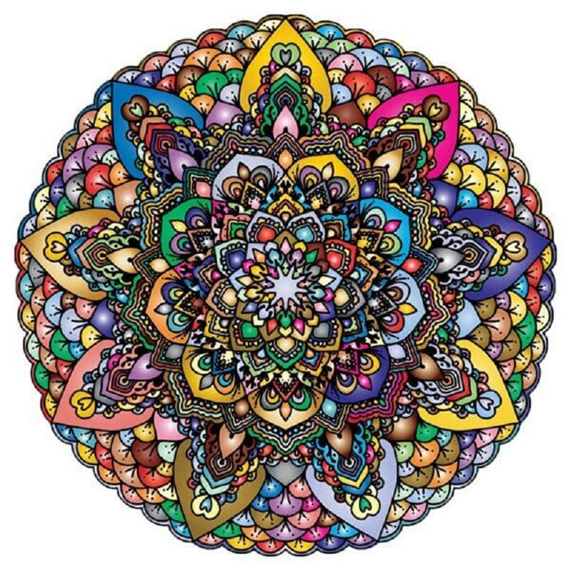 Mandala-veelkleurig 2 - 40x40cm (Min. formaat i.v.m. 