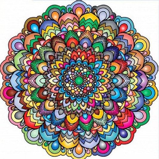 Mandala-veelkleurig - 40x40cm (Min. formaat i.v.m. details)