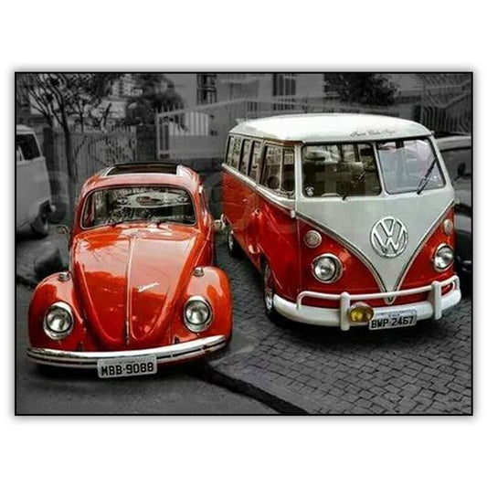 Rode Kever & VW Bus | Diamond Painting
