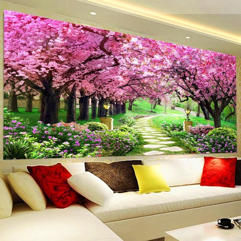 Roze Bomen XL | Diamond Painting