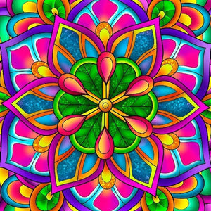 Roze mandala - 40x40cm (Min. formaat i.v.m. details) / 